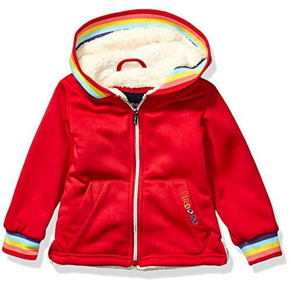 Limited Too Girls' Big Rainbow Rib Hoodie, Red, 7/8