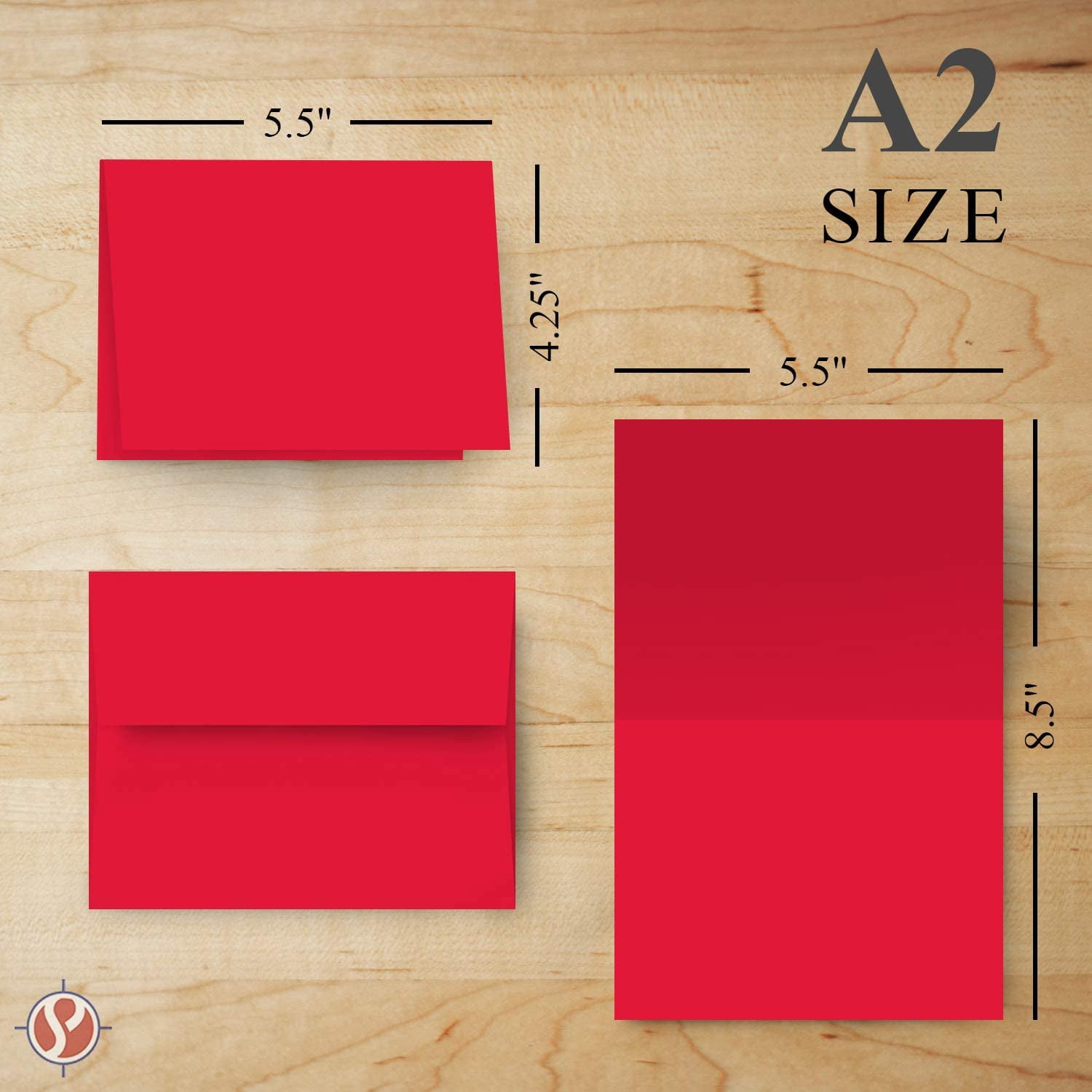 Red Blank 4 x 5.5 Greeting Cards with Red A2 Envelopes - 25 Cards & Envelopes