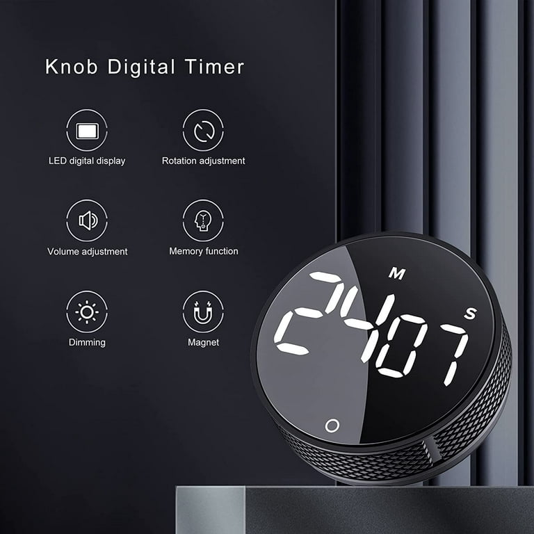 Digital Kitchen Timer, Alarm Clock,Stopwatch,Large Digits,Loud Alarm, Mute  Blinking Light and Magnetic Stand .Kitchen Timer, Classroom Timer (Gray)