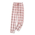 thumbnail image 2 of MRULIC pants for women Women's Casual Pajama Checkered With Pockets Pants Comfortable Plaid Lounge Loose Trousers women's pants Pink + XL, 2 of 9