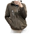 thumbnail image 1 of Pompotops Women Soild Long Sleeve Turn-Down Collar Patchwork Pullover T-Shirt Blouse Tops, 1 of 1