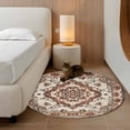 thumbnail image 2 of Round Rugs 4Ft, Burnt Orange Boho Round Area Rug Washable Indoor Throw Carpet, Modern Ethnic Geometric Southwestern Soft Non Slip Circle Rug for Kitchen Nursery Room Home Decor Aesthetic, 2 of 8