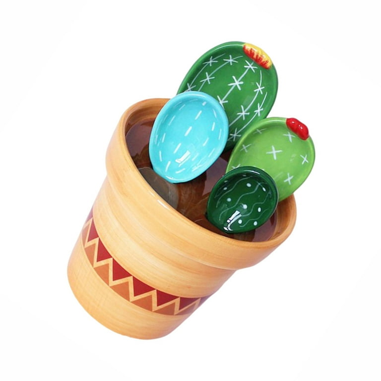 Ceramic Cactus Measuring Spoons set and Cups, Cute Measuring