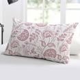 thumbnail image 5 of Boho Pink Floral Throw Pillow Cover 16 x 24 Inch Decorative Pillow Cover Vintage Farmhouse Paisley Plant Leaf Lumbar Pillowcase Seasonal Rectangle Cushion Case for Couch Sofa Bed Living Room, 5 of 7