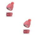 thumbnail image 3 of QualitChoice Winter Caps Decorative Hat Scarf Set Adorable Autumn Crochet Neckerchief Sports Two-piece Stylish Collar Pink 2Set, 3 of 6