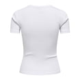 thumbnail image 2 of ONLY Camiseta de mujer - ONLVAL LIFE O-NECK TOP, cuello redondo, algodón, liso Blanco L (Large), 2 of 7