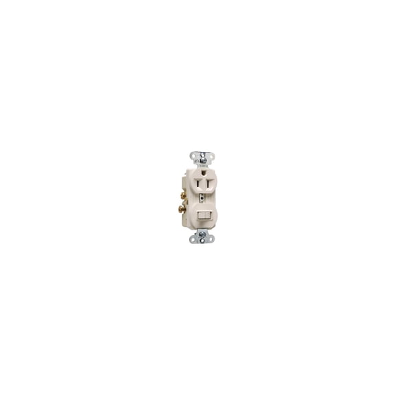 Legrand-Pass & Seymour 691LACC6 Combination Single Pole 15-Amp 120-volt Switch 15-Amp Receptacle Light, Almond