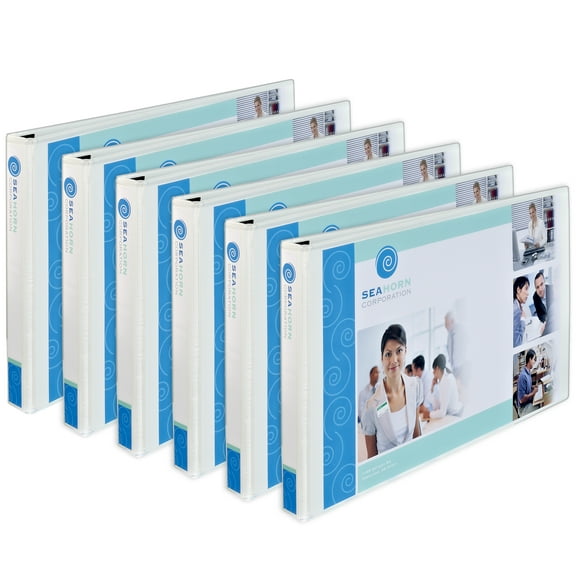 Avery Heavy-Duty View Binder, 1" Slant Rings, 11" x 17", White (72124) - 6 Pack