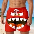 thumbnail image 2 of ibiyuan Funny Cartoon Face Print Mens Swim Trunks Elastic Waist Mens Bathing Suit Stretch Drawstring Waist Swimwear for Men Beach Board Shorts, 2 of 5