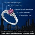 thumbnail image 2 of Gem Stone King 925 Sterling Silver Pink Tourmaline and White Topaz Engagement Ring for Women (0.74 Cttw, Gemstone Birthstone, Available in Size 5, 6, 7, 8, 9), 2 of 5