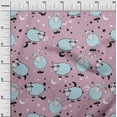 thumbnail image 3 of oneOone Rayon Rose Pink Fabric Kids Sheep Sewing Craft Projects Fabric Prints By Yard 56 Inch Wide, 3 of 4