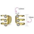 thumbnail image 4 of Bling Jewelry Womens Minimalist CZ Triple Band Ear Cuff Earrings Gold Plated .925 Sterling Silver, 4 of 4
