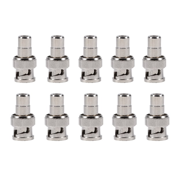 10 Uds BNC macho a AV RCA conector adaptador hembra para sistema CCTV