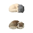 thumbnail image 1 of 2 figuras de peluche de gato realistas, adornos de juguete, regalo para niños Blanco y Marrón, 1 of 8