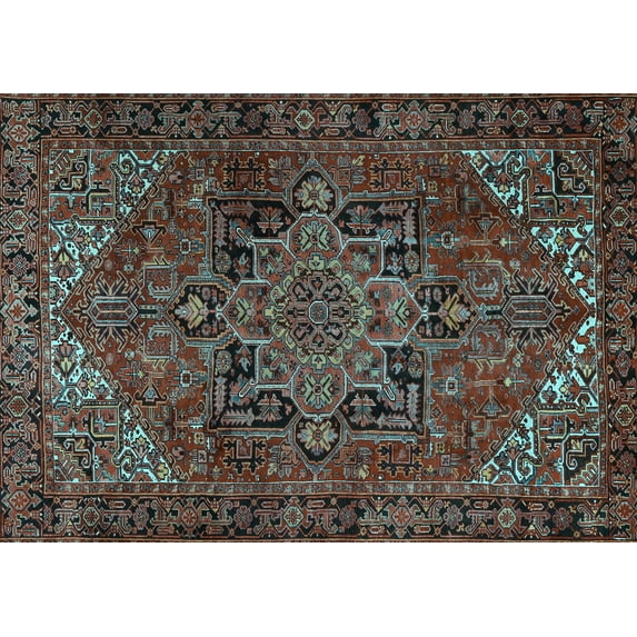 Ahgly Company Indoor Rectangle Persian Light Blue Traditional Area Rugs, 2' x 5'