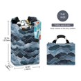 thumbnail image 2 of Yayeee Freestanding Laundry Hamper with Handle Collapsible Large Storage Basket for Clothes, Blue Watercolor Mountain Pattern, 2 of 7