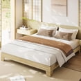 thumbnail image 2 of King Wood Platform Bed Frame with Wood Slat Support, Noise-Free, Easy Assembly, No Box Spring Needed, Underbed Storage Space, Durable Wooden Frame, 2 of 7