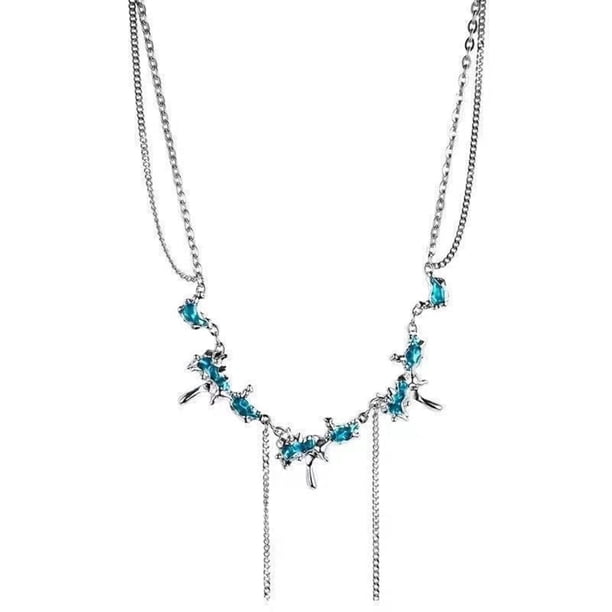 Collar Irregular para mujer, colgante de estrella de piedra de ojo de gato, circonita, perla, gota de agua, cadena OT, joyería diaria Simple de moda