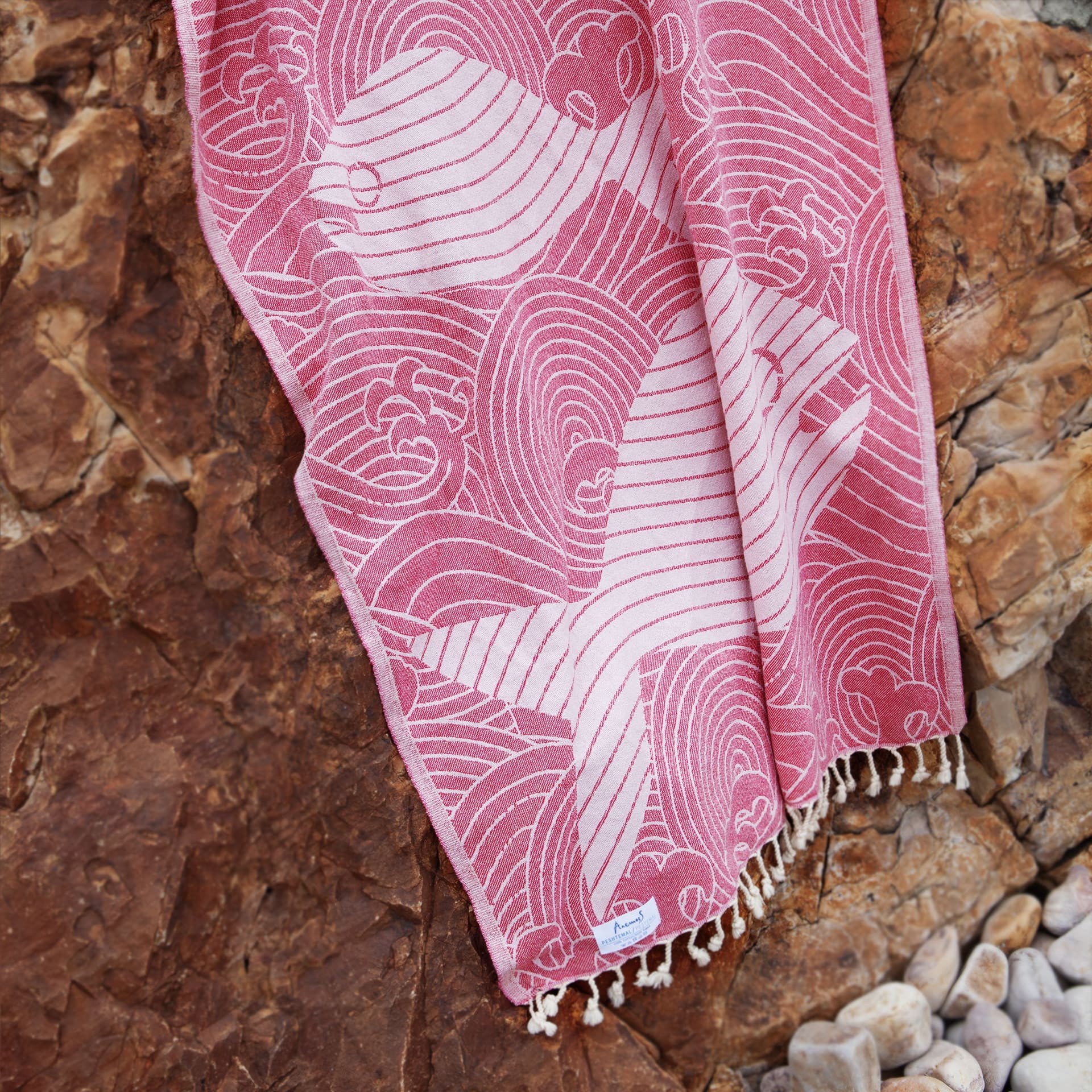 Anemoss Turkish Beach Towel 39 x 70 100% Cotton Extra Large Turkish Peshtemal