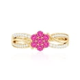 thumbnail image 4 of Rosec Jewels Lab Grown Pink Sapphire Infinity Ring with Diamond, Floral Inspired Ring - AAAA Grade, 18K Yellow Gold, US 11.00, 4 of 8