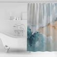 thumbnail image 2 of Abstract Waves Beach Art Shower Curtain, 72" x 72", Oil Painting Style Blue Sea Waterproof Bathroom Curtain Washable Shower Curtain Set with 12 Hooks, 2 of 6