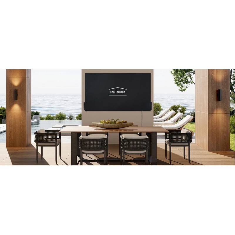 Samsung QN65LST7DAFXZA 65 Inch The Terrace Neo QLED Partial Sun TV with a VG-SDCC65G 65" Dark Gray Dust Cover (2024) gallery view