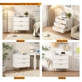 thumbnail image 6 of White Large 3 Drawer Night Stand Set of 2 ,Fluted NightStand Bedside Table set for Bedroom, 6 of 6