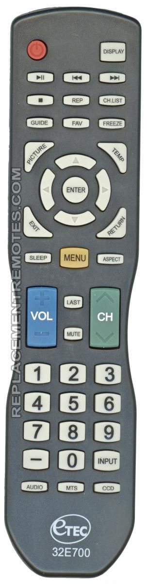 ETEC 32E700REM (p/n: 32E700REM) TV Remote Control (new) - Walmart.com