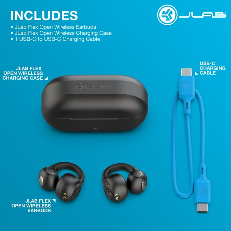 JLab Flex ブラック ワイヤレスイヤフォン JLab Flex Open True Wireless Earbuds Black