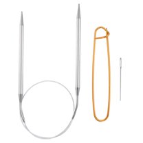 Uxcell Circular Knitting Needles Needles Stainless Steel 1 Set Gold US 10/6.0mm x 14 inch (60cm)