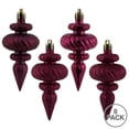 thumbnail image 5 of Vickerman 4" Berry Red 4-Finish Finial Ornament, 8 per Box, 5 of 5