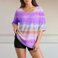 thumbnail image 4 of Shirts For Women 3/4 Sleeve Beach Shirts For Women Womens Casual Tops Elbow Sleeve Tops Women Cotton Tee Shirts For Women Women's Novelty T-Shirts Boho T Shirts For Women Soft Graphic Tees, 4 of 6