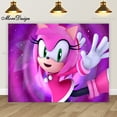 thumbnail image 3 of Banner de cumpleaños de Sonic para niños, fiesta de niños, fotografía de fondo, decoración de dibujos animados, fondo de tela de poliéster y vinilo, 3 of 5