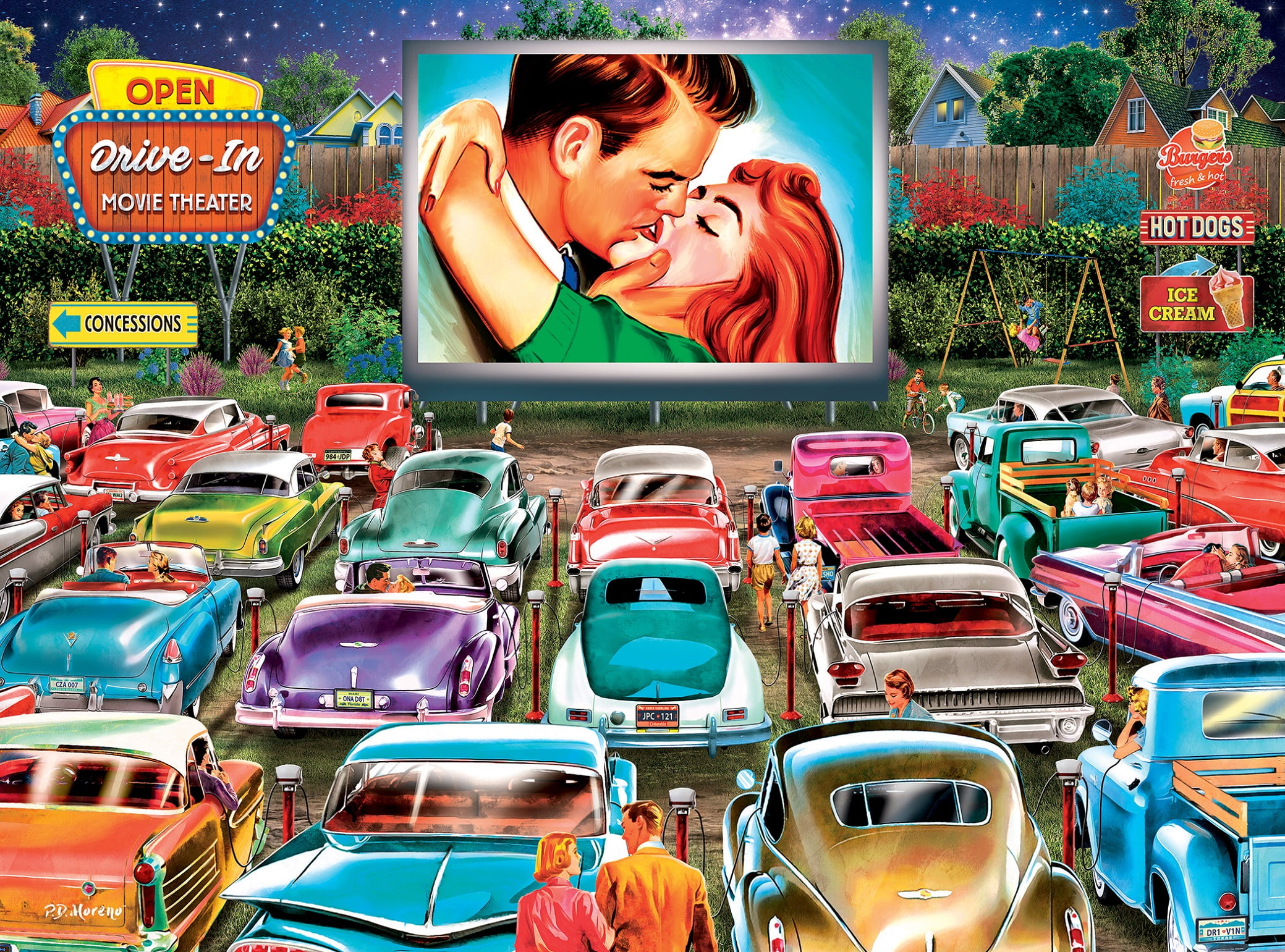 Cra-Z-Art Back to the Past 750-Piece Retro Drive In Date Night
