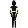 thumbnail image 4 of Eandarui Kids Boys Girls Ninja-style Costumes Sleeveless Hooded Top and Pants Set for Theme Party Cosplay Yellow 12, 4 of 5