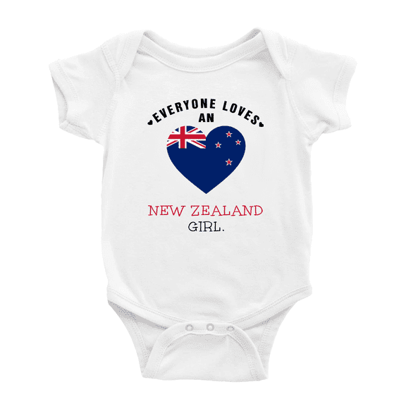 Everyone Loves an New Zealand Girl Cute Baby Bodysuit Newborn Clothes Outfits (White, 3-6 Months)