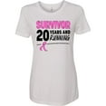 thumbnail image 3 of Inktastic Breast Cancer Survivor 20 Years and Running with Pink Ribbon Women's T-Shirt, 3 of 5