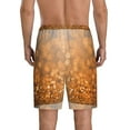 thumbnail image 3 of Kdxio Sparkling Orange and Black Print Mens Sleep Shorts Bottoms Soft Comfy Pajama Wear Pants with Drawstring Pockets, 3 of 7