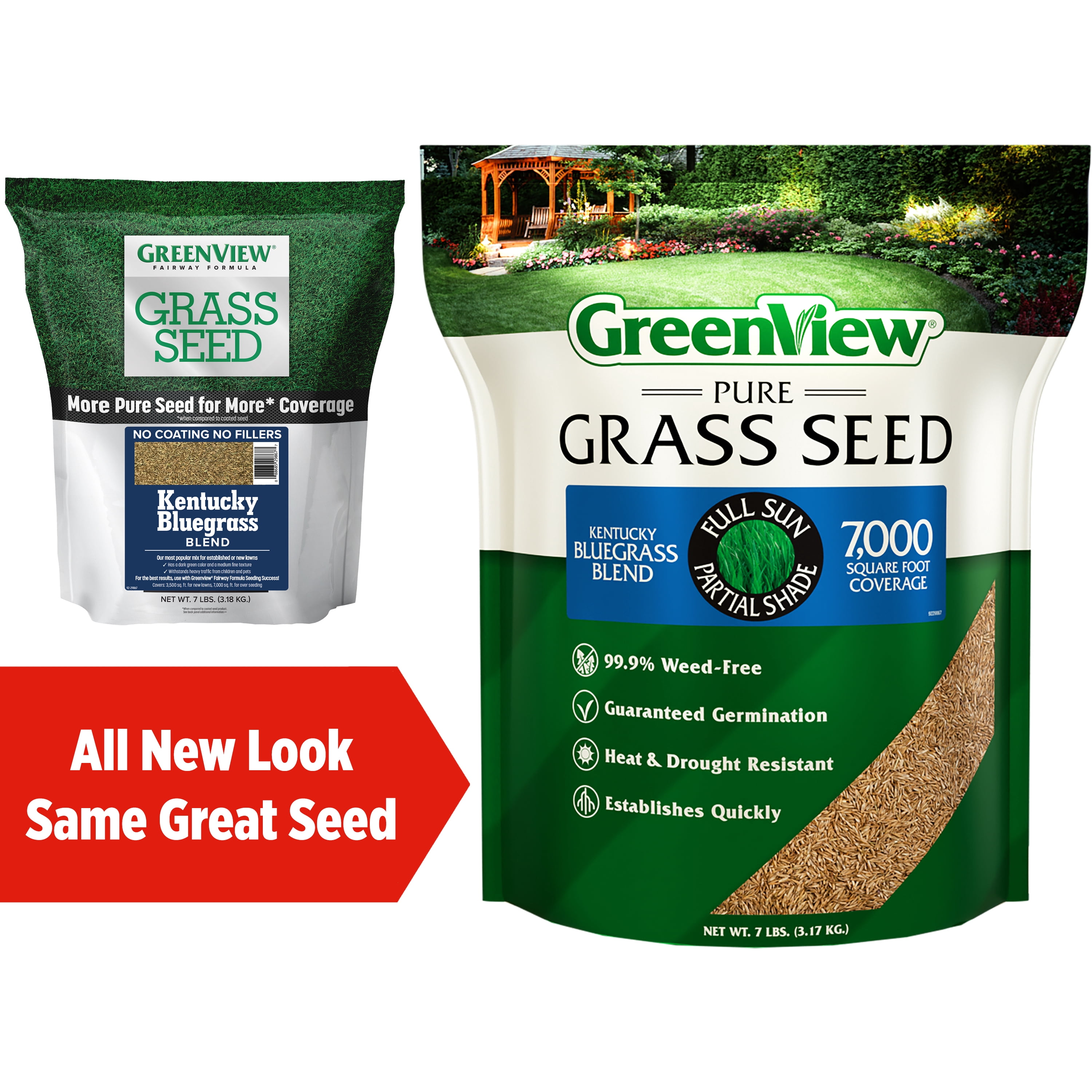 GreenView Pure Grass Seed Kentucky Bluegrass Blend, 7 lb. Bag – Covers up to 7,000 sq. ft.