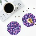 thumbnail image 4 of Vsdgher Skull rainbow color Leather Coasters for Drinks, Durable Drink Coasters 4 Set for Tabletop Protection, Luxurious Home Décor and Housewarming Gift ( {designName})Octagon, 4 of 6