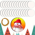 thumbnail image 1 of 25PCS Blank Sublimation Christmas Hanging Decoration Kit DIY Heat Printed Round Wooden Board with Gold Rope, 1 of 6
