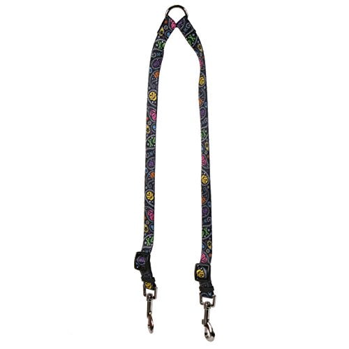 Yellow Dog Design Paisley Skulls Multi Coupler Dog Leash, Medium-3/4 Wide and 12 to 20" Long