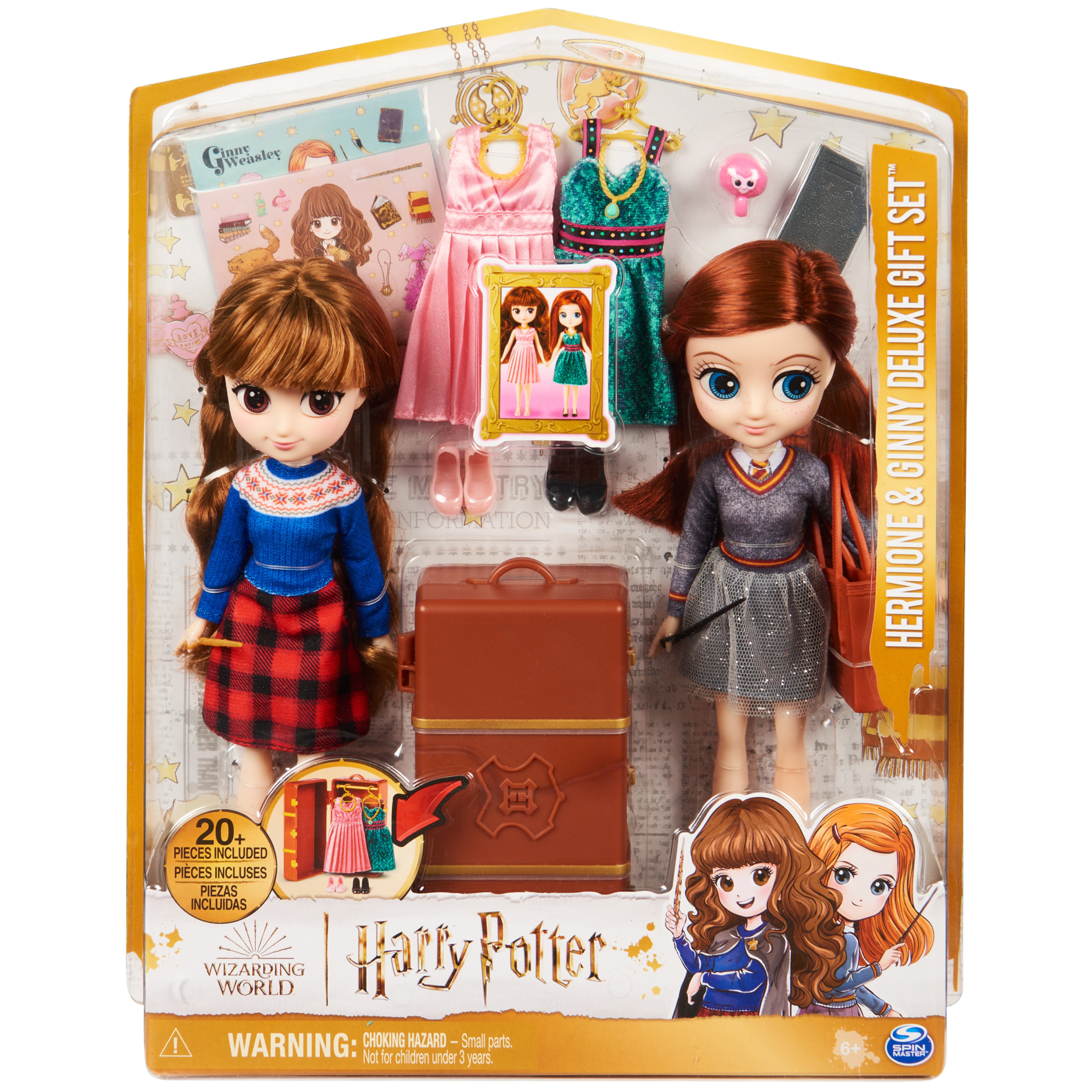 Wizarding World Harry Potter, Hermione Granger & Ginny Weasley Deluxe  8-inch Dolls & Accessories Gift Set, Over 20 Pieces, Kids Toys for Ages 6  and up 