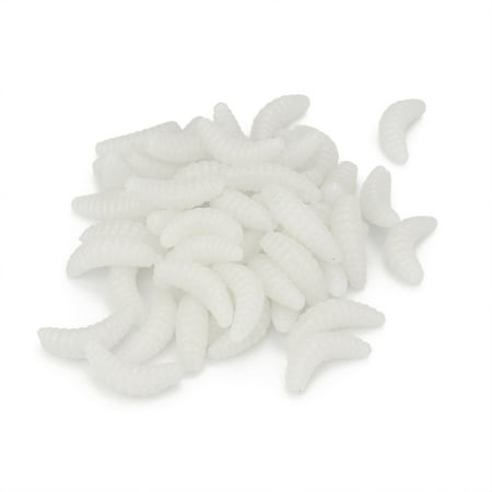 HJQEQVD 50PCS 2.2cm Maggot Grub Soft Lure Baits Worms Shrimps Fishing Lures for Outdoor Fishing