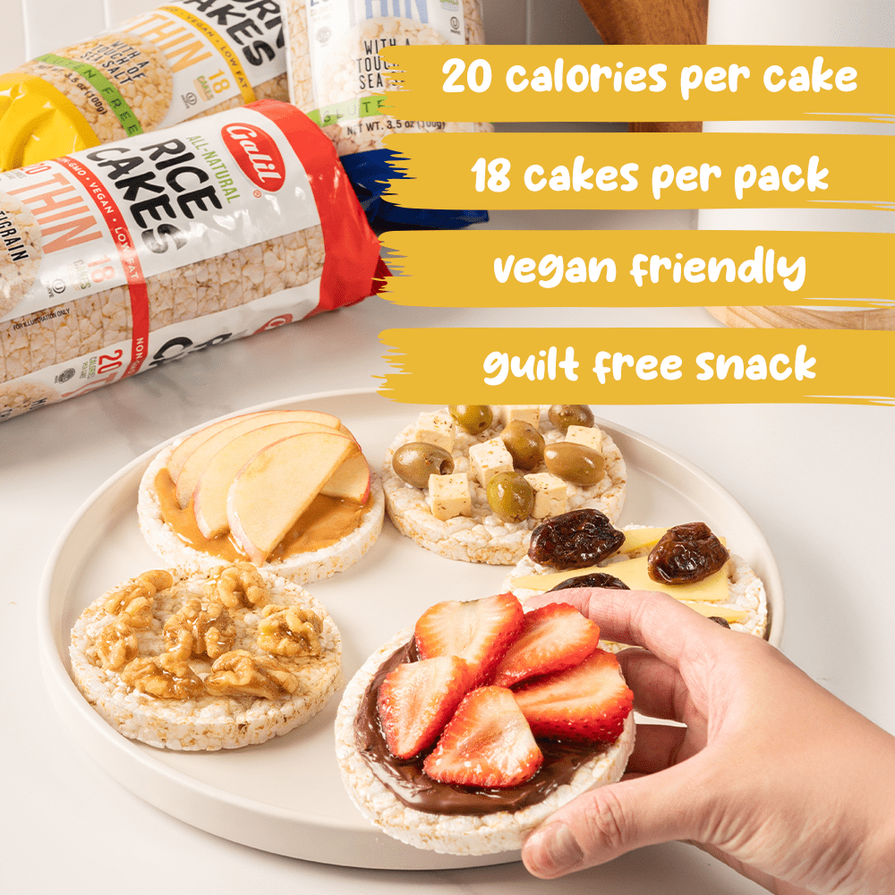 Galil Thin All-Natural Corn Cakes with Sea Salt, Vegan & Gluten Free Snacks, Low Salt Snacks, 3.5 oz Pack (18 Count)