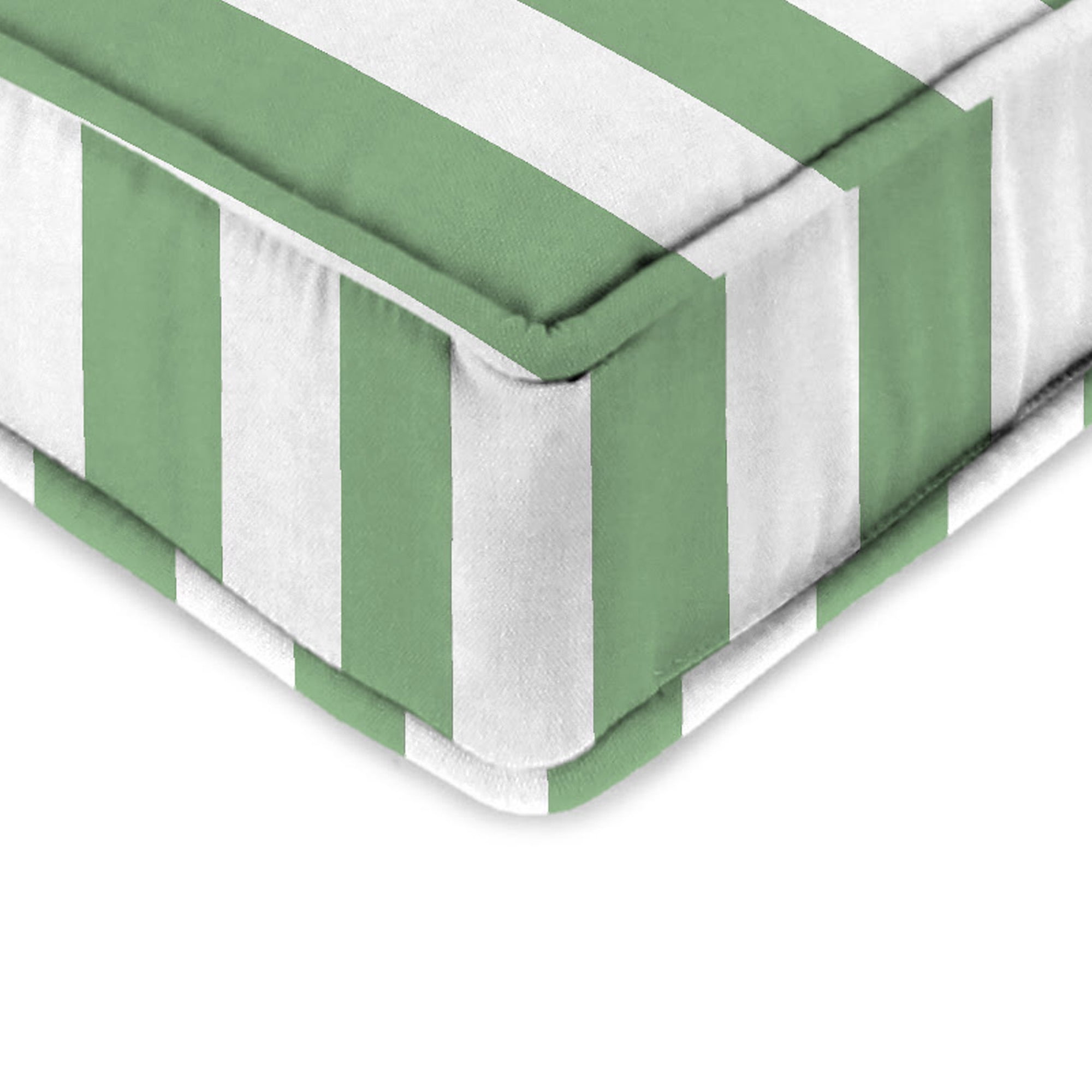 Jordan Manufacturing 45" x 22" Awning Cucumber Green Stripe Rectangular Outdoor Deep Seating Chair Seat and Back Cushion with Ties and Welt