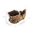 thumbnail image 2 of Worgeous Decorative Flowerpot with Simulated Wood Grain Stump Root Design, Cement Double Compartment Planter for , Home Decor, Landscape Supplies - Yellow, 2 of 8