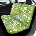 thumbnail image 4 of FOR U DESIGNS Hippie Flower Green Pattern Automotive Seat Cover Anti-Slip Car Seat Protectors Scratch-Resistant Automotive Interior Decoration Fit for Most Vehicles, Set of 4, 4 of 7
