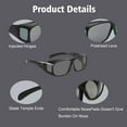 thumbnail image 4 of Fit Over HD Day / Night Driving Glasses Wraparound Sunglasses for Men, Women - Anti Glare Polarized Wraparounds , 2 Pack, Black and Gold, 4 of 7