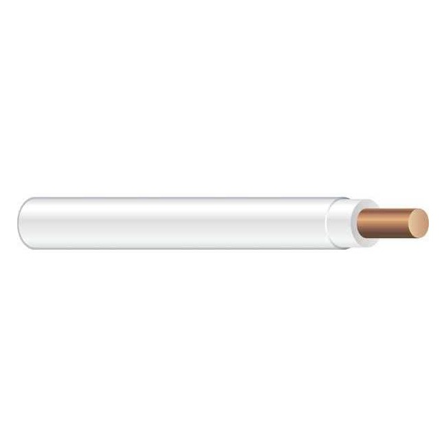 THHN Building Wire, Copper, 12 AWG, 1C, White, Solid, 500 ft 11588101
